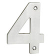 This is an image of a Eurospec - Numerals Number 4 - Satin Stainless Steel that is availble to order from Trade Door Handles in Kendal.