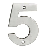 This is an image of a Eurospec - Numerals Number 5 - Satin Stainless Steel that is availble to order from Trade Door Handles in Kendal.