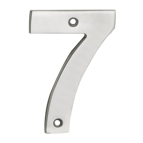 This is an image of a Eurospec - Numerals Number 7 - Satin Stainless Steel that is availble to order from Trade Door Handles in Kendal.