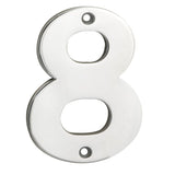 This is an image of a Eurospec - Numerals Number 8 - Bright Stainless Steel that is availble to order from Trade Door Handles in Kendal.