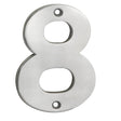 This is an image of a Eurospec - Numerals Number 8 - Satin Stainless Steel that is availble to order from Trade Door Handles in Kendal.