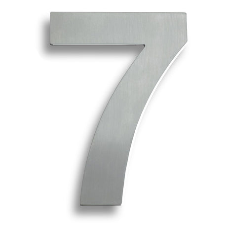 This is an image of a Eurospec - Stainless Steel 7" Numerals (0-9) (Number 7) - Bright Stainless Steel that is availble to order from Trade Door Handles in Kendal.