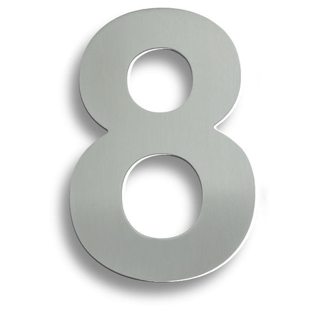 This is an image of a Eurospec - Stainless Steel 7" Numerals (0-9) (Number 8) - Bright Stainless Steel that is availble to order from Trade Door Handles in Kendal.