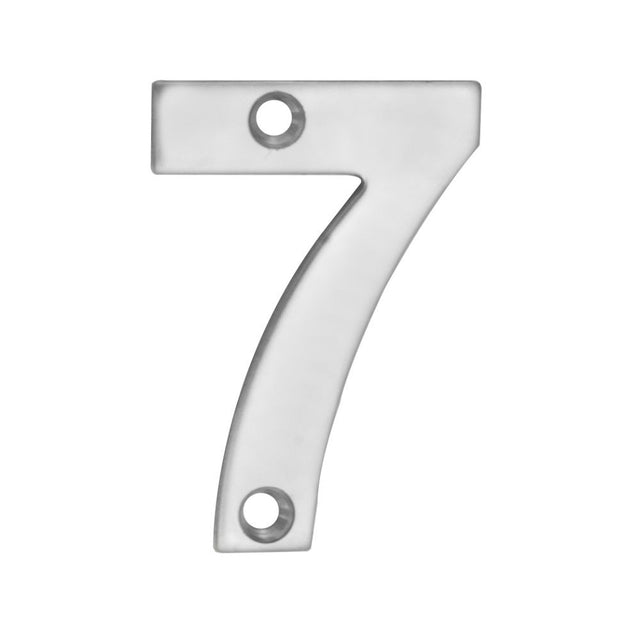 This is an image of a Eurospec - Numerals Number 7 - Satin Stainless Steel that is availble to order from Trade Door Handles in Kendal.