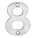 This is an image of a Eurospec - Numerals Number 8 - Satin Stainless Steel that is availble to order from Trade Door Handles in Kendal.