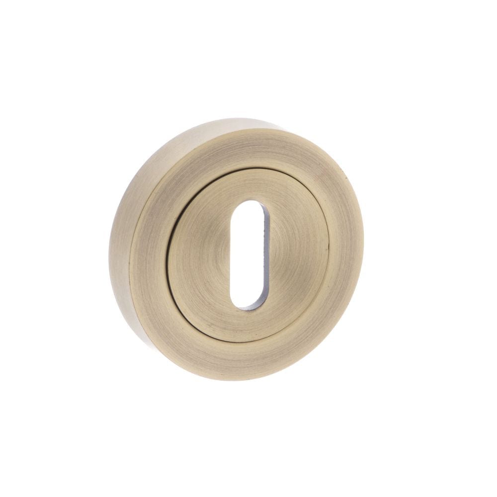 Old English Door Furniture Matt Antique Brass / Mortice Key Profile Escutcheons Old English Key Escutcheon - Matt Antique Brass
