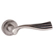 Old English Door Furniture Distressed Silver / Round Rose Old English Richmond Lever on Round Rose - Distressed Silver