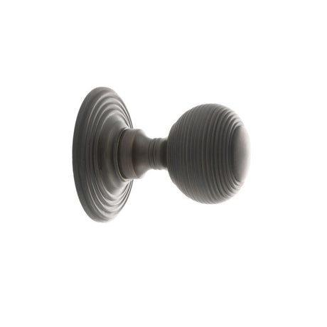 Old English Door Furniture Urban Dark Bronze / Mortice Knobs Old English Ripon Solid Brass Reeded Mortice Knob Concealed Fix Rose - Urban Dar