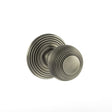 Old English Door Furniture Matt Gun Metal / Mortice Knobs Old English Ripon Solid Brass Reeded Mortice Knob on Concealed Fix Rose - Matt G