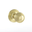 Old English Door Furniture Polished Brass / Mortice Knobs Old English Ripon Solid Brass Reeded Mortice Knob on Concealed Fix Rose - Polish