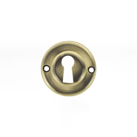 Old English Door Furniture Antique Brass / Mortice Key Profile Escutcheons Old English Solid Brass Open Key Hole Escutcheon - Antique Brass