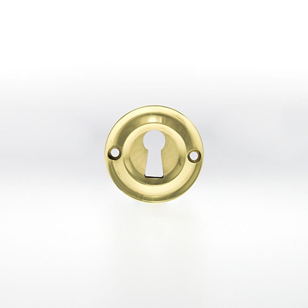 Old English Door Furniture Polished Brass / Mortice Key Profile Escutcheons Old English Solid Brass Open Key Hole Escutcheon - Polished Brass