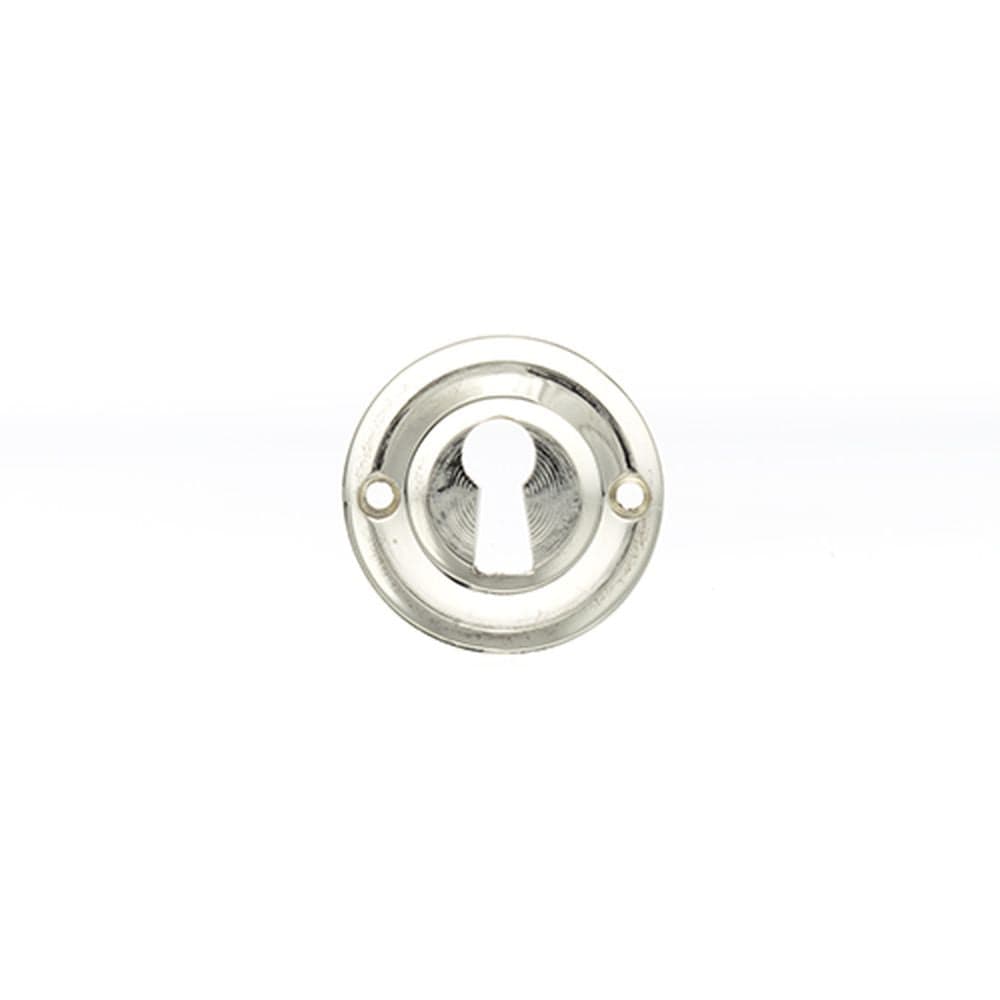 Old English Door Furniture Polished Nickel / Mortice Key Profile Escutcheons Old English Solid Brass Open Key Hole Escutcheon - Polished Nickel