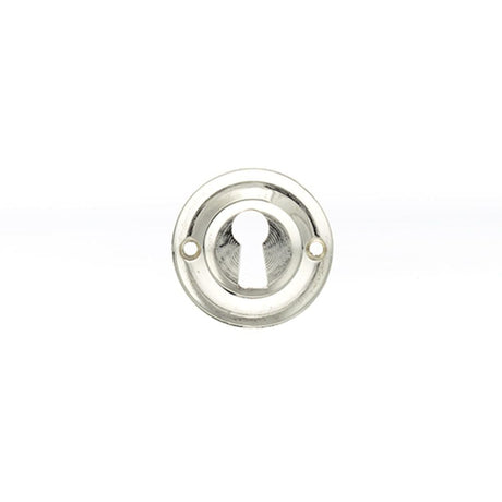 Old English Door Furniture Polished Nickel / Mortice Key Profile Escutcheons Old English Solid Brass Open Key Hole Escutcheon - Polished Nickel