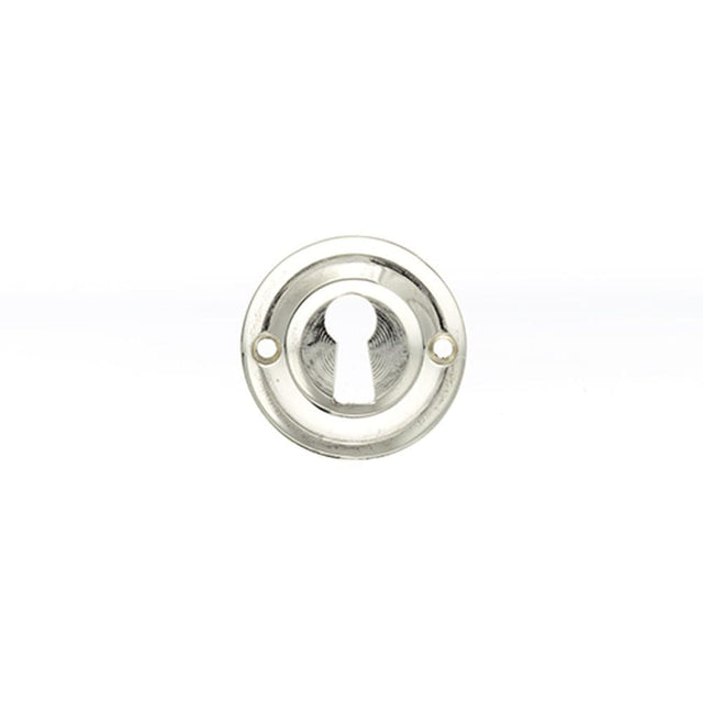 Old English Door Furniture Polished Nickel / Mortice Key Profile Escutcheons Old English Solid Brass Open Key Hole Escutcheon - Polished Nickel