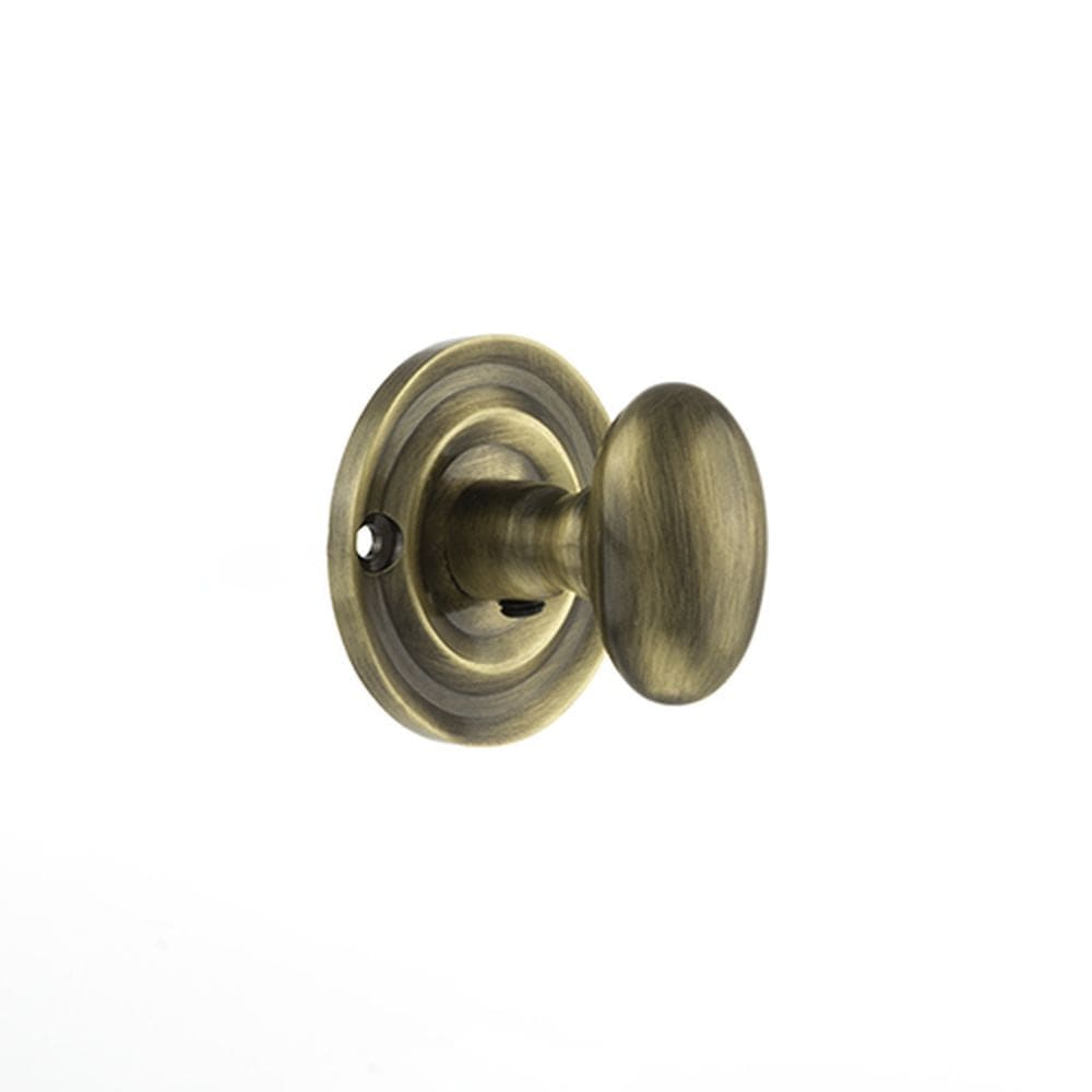 Old English Door Furniture Antique Brass / No Old English Solid Brass Oval WC Turn and Release - Antique Brass