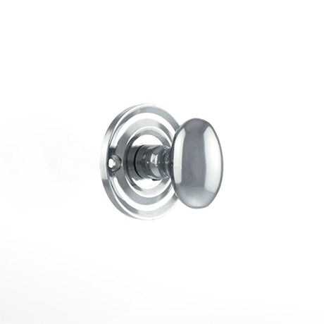 Old English Door Furniture Polished Chrome / No Old English Solid Brass Oval WC Turn and Release - Polished Chrome
