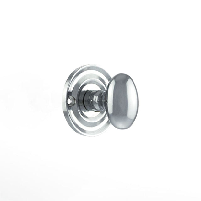 Old English Door Furniture Polished Chrome / No Old English Solid Brass Oval WC Turn and Release - Polished Chrome