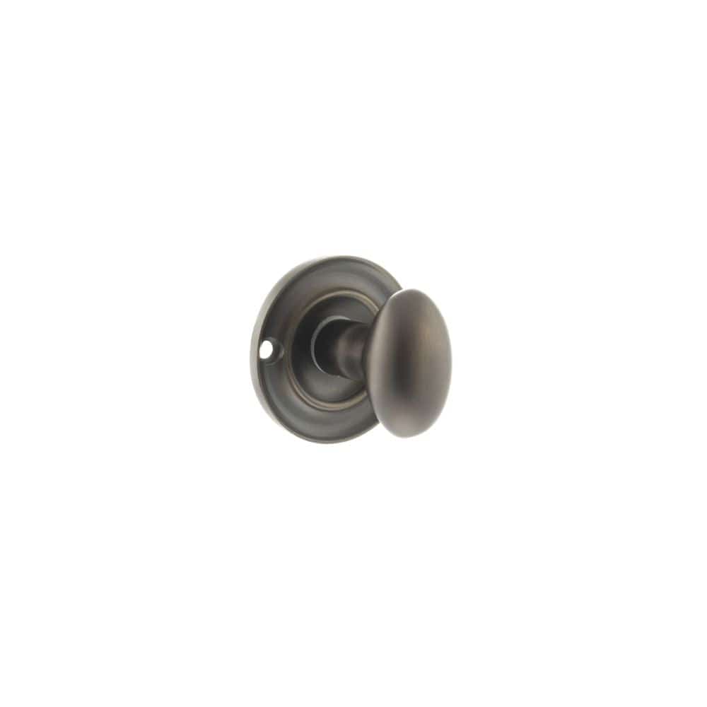 Old English Door Furniture Urban Dark Bronze / No Old English Solid Brass Oval WC Turn and Release - Urban Dark Bronze