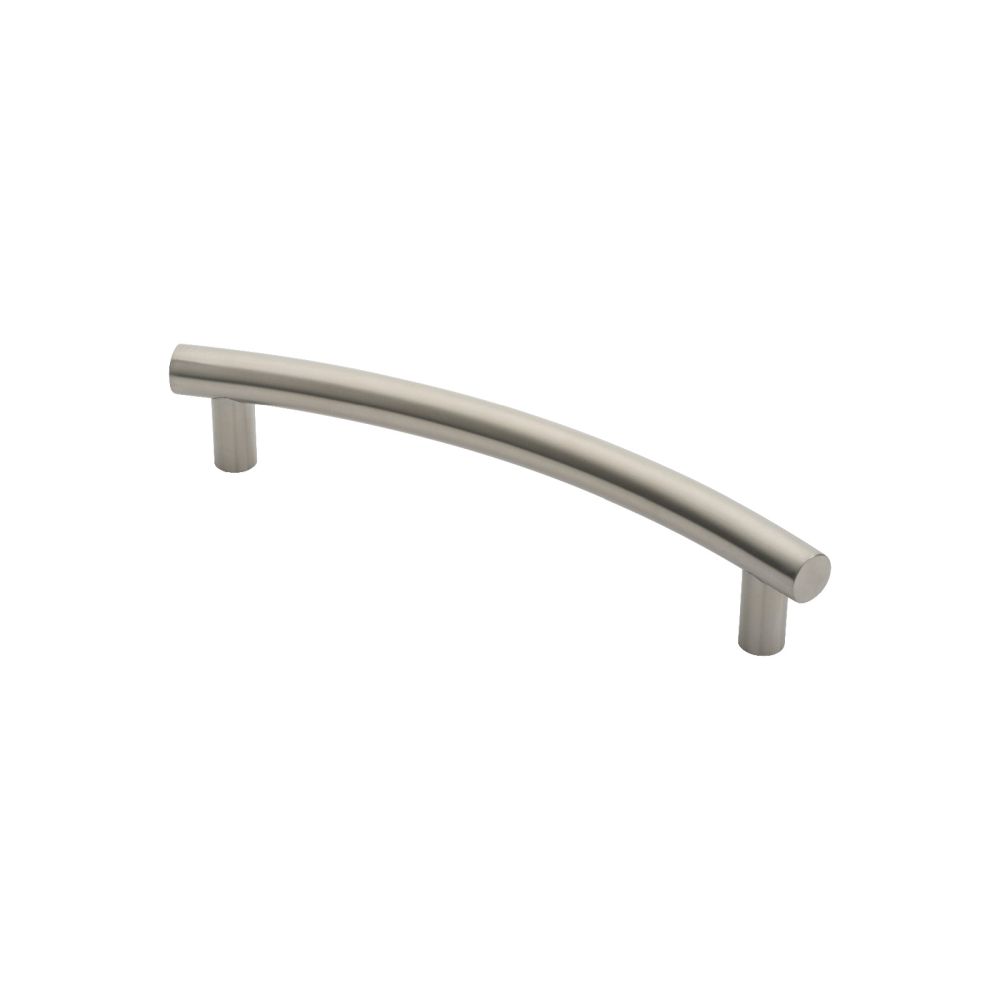 This is an image of a Eurospec - Curved T Pull Handle - Satin Stainless Steel that is availble to order from Trade Door Handles in Kendal.