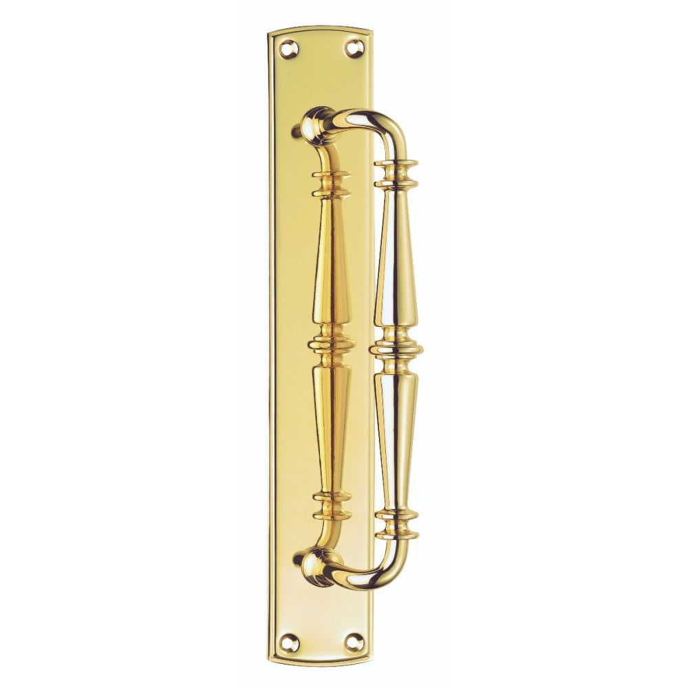 This is an image of a Carlisle Brass - Ornate Pull Handle - Polished Brass that is availble to order from Trade Door Handles in Kendal.