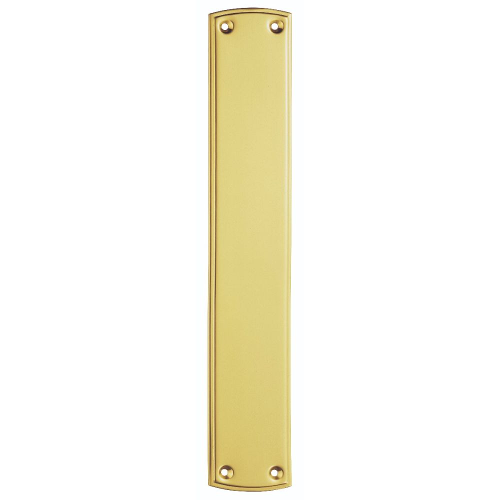 This is an image of a Carlisle Brass - Ornate Finger Plate - Polished Brass that is availble to order from Trade Door Handles in Kendal.