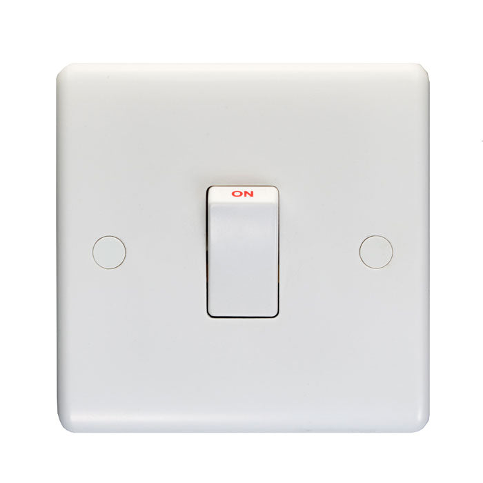 This is an image showing Eurolite Enhance White Plastic 20Amp Switch - White (With White Trim) pl3240 available to order from trade door handles, quick delivery and discounted prices.