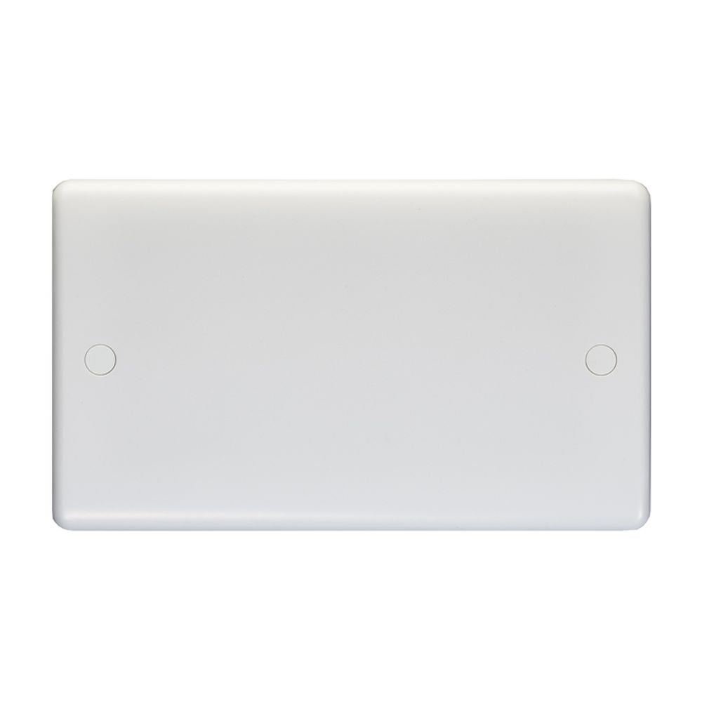 This is an image showing Eurolite Enhance White Plastic Double Blank Plate - White pl4012 available to order from trade door handles, quick delivery and discounted prices.