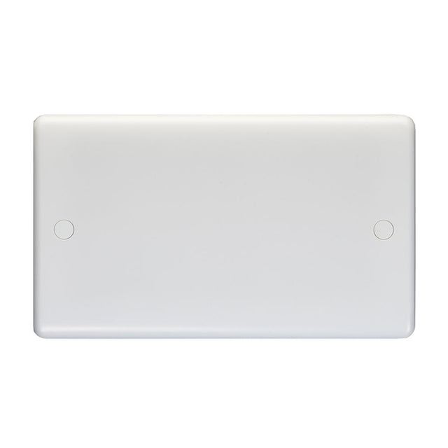 This is an image showing Eurolite Enhance White Plastic Double Blank Plate - White pl4012 available to order from trade door handles, quick delivery and discounted prices.