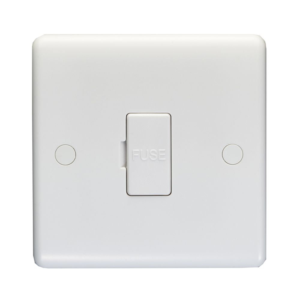 This is an image showing Eurolite Enhance White Plastic Unswitched Fuse Spur - White pl4130 available to order from trade door handles, quick delivery and discounted prices.