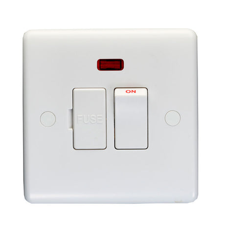 This is an image showing Eurolite Enhance White Plastic Fuse Spur - White (With White Trim) pl4191 available to order from trade door handles, quick delivery and discounted prices.