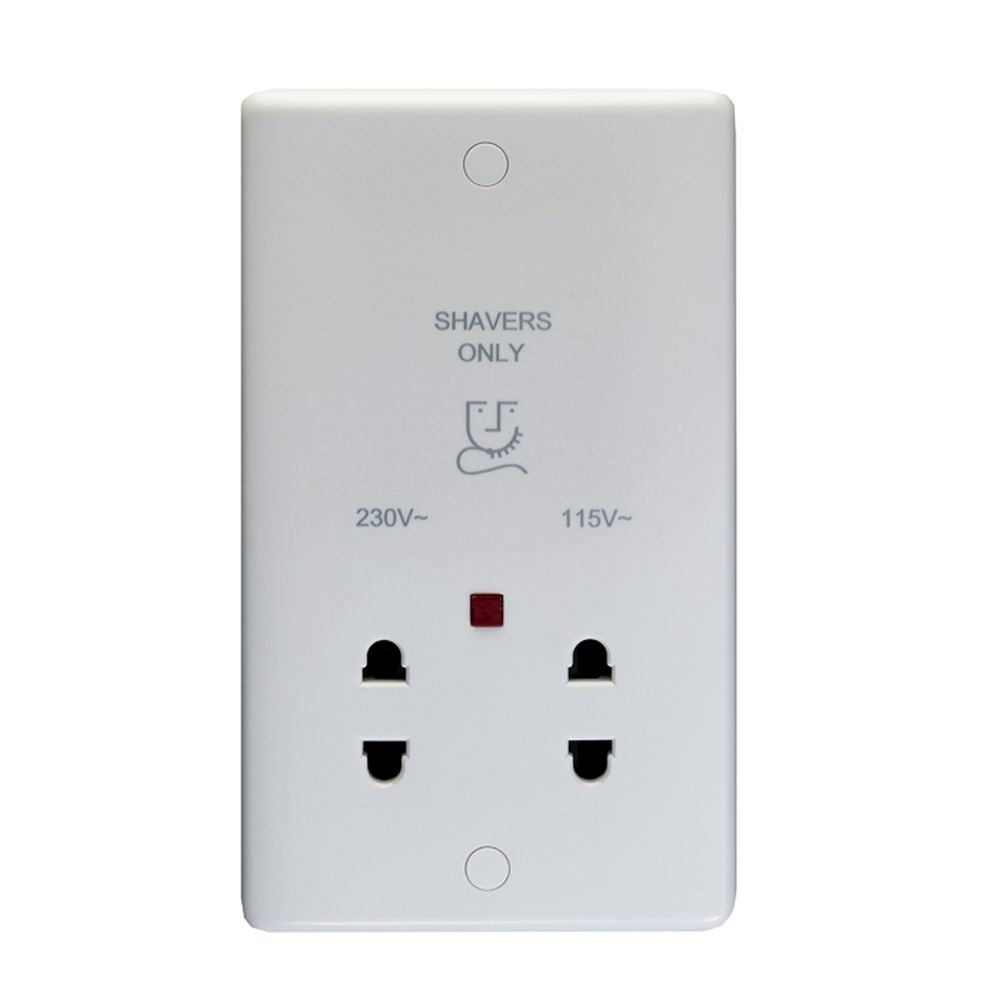 This is an image showing Eurolite Enhance White Plastic Shaver Socket - White pl4581 available to order from trade door handles, quick delivery and discounted prices.