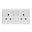 High quality image of Eurolite Enhance White Plastic 2 Gang Switched Socket Single Pole - White | Sku. pl4060 | available to order from Trade Door Handles in Kendal.