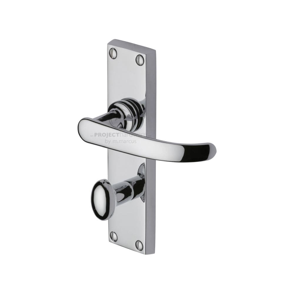 Project Hardware Door Furniture Polished Chrome / Bathroom Lock Handles Project Hardware - Door Handle for Bathroom Avon Design Polished Chrome Finish