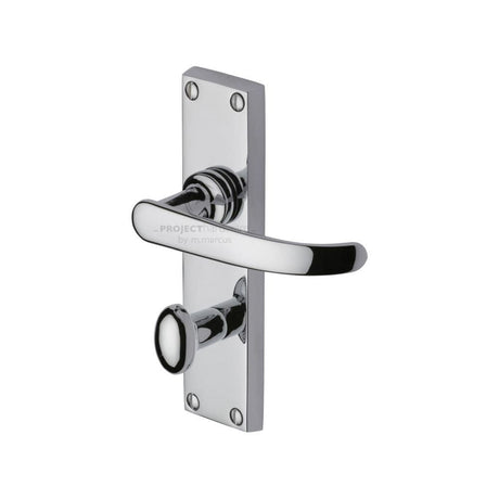 Project Hardware Door Furniture Polished Chrome / Bathroom Lock Handles Project Hardware - Door Handle for Bathroom Avon Design Polished Chrome Finish