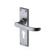 Project Hardware Door Furniture Satin Chrome / Euro Profile Lock Handles Project Hardware - Door Handle for Euro Profile Plate Avon Design Satin Chrome Fi