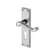 Project Hardware Door Furniture Polished Chrome / Euro Profile Lock Handles Project Hardware - Door Handle for Euro Profile Plate Malvern Design Polished Chrome