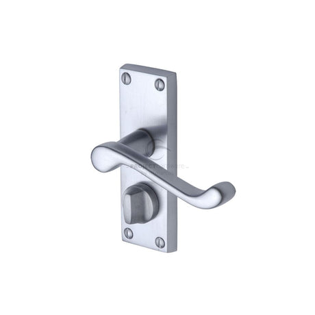 Project Hardware Door Furniture Satin Chrome / Privacy Handles Project Hardware - Door Handle for Privacy Set Malvern Short Design Satin Chrome