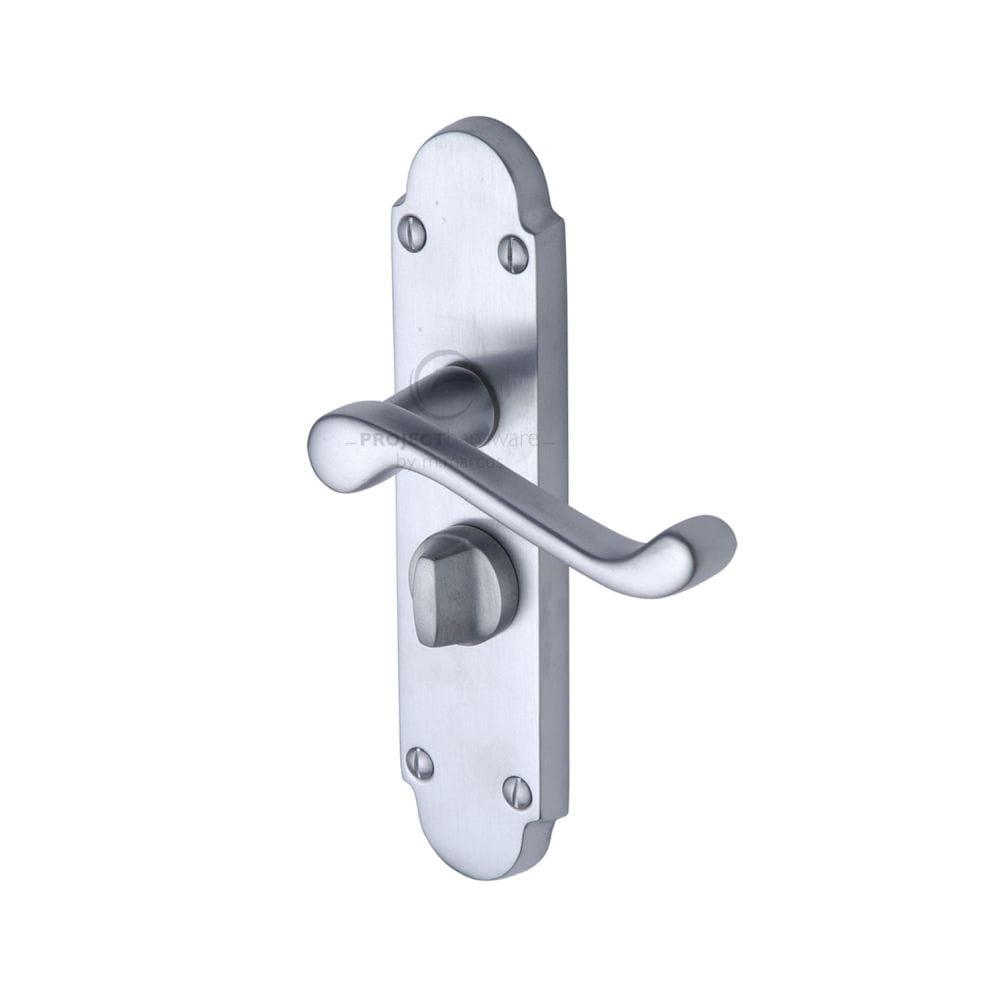 Project Hardware Door Furniture Satin Chrome / Privacy Handles Project Hardware - Door Handle for Privacy Set Milton Short Design Satin Chrome F