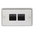 This is an image showing Eurolite Stainless Steel 4 Gang Switch - Polished Stainless Steel  available to order from trade door handles, quick delivery and discounted prices.