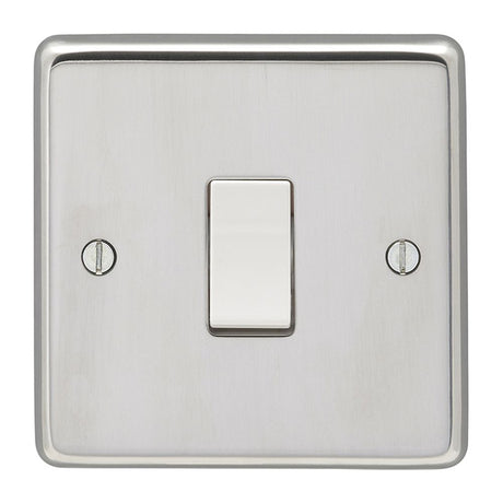This is an image showing Eurolite Stainless Steel Intermediate Switch - Polished Stainless Steel (With White Trim) pssintw available to order from trade door handles, quick delivery and discounted prices.