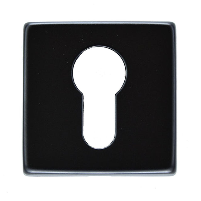 This is an image of a Manital - Square Euro Profile Escutcheon - Black that is availble to order from Trade Door Handles in Kendal.