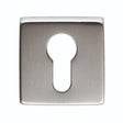 This is an image of a Manital - Square Euro Profile Escutcheon - Satin Chrome that is availble to order from Trade Door Handles in Kendal.