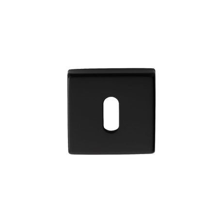 This is an image of a Manital - Square Standard Key Escutcheon - Black that is availble to order from Trade Door Handles in Kendal.