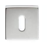 This is an image of a Manital - Square Standard Key Escutcheon - Polished Chrome that is availble to order from Trade Door Handles in Kendal.