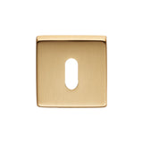 This is an image of a Manital - Square Standard Key Escutcheon - Satin Brass that is availble to order from Trade Door Handles in Kendal.