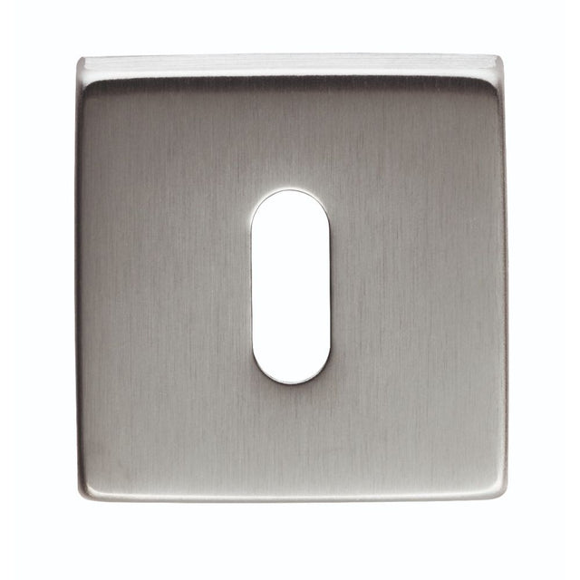 This is an image of a Manital - Square Standard Key Escutcheon - Satin Chrome that is availble to order from Trade Door Handles in Kendal.