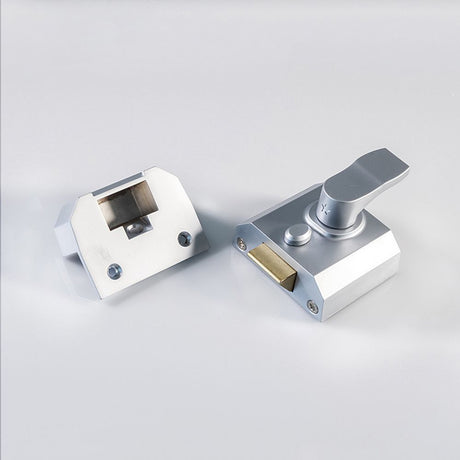 High quality image of Eurospec - Deadlocking Rim Cylinder Nightlatch 40mm - Satin Chrome | Sku. rcn8340sc | Trade Door Handles, Kendal.