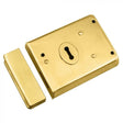 This is an image of a Eurospec - Traditional Rim Deadlock - Polished Brass that is availble to order from Trade Door Handles in Kendal.