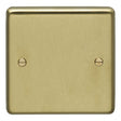 This is an image showing Eurolite Stainless Steel Single Blank Plate - Satin Brass (With Black Trim) sb1b available to order from trade door handles, quick delivery and discounted prices.